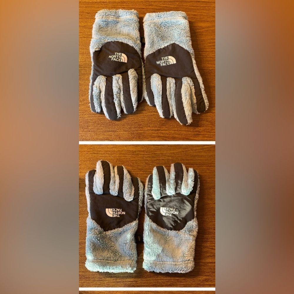 The North Face Gray and Blue Gloves